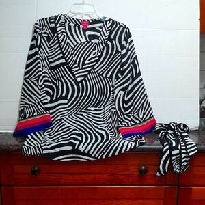 Trina Turk Blouse with Multi Use Belt...Size L